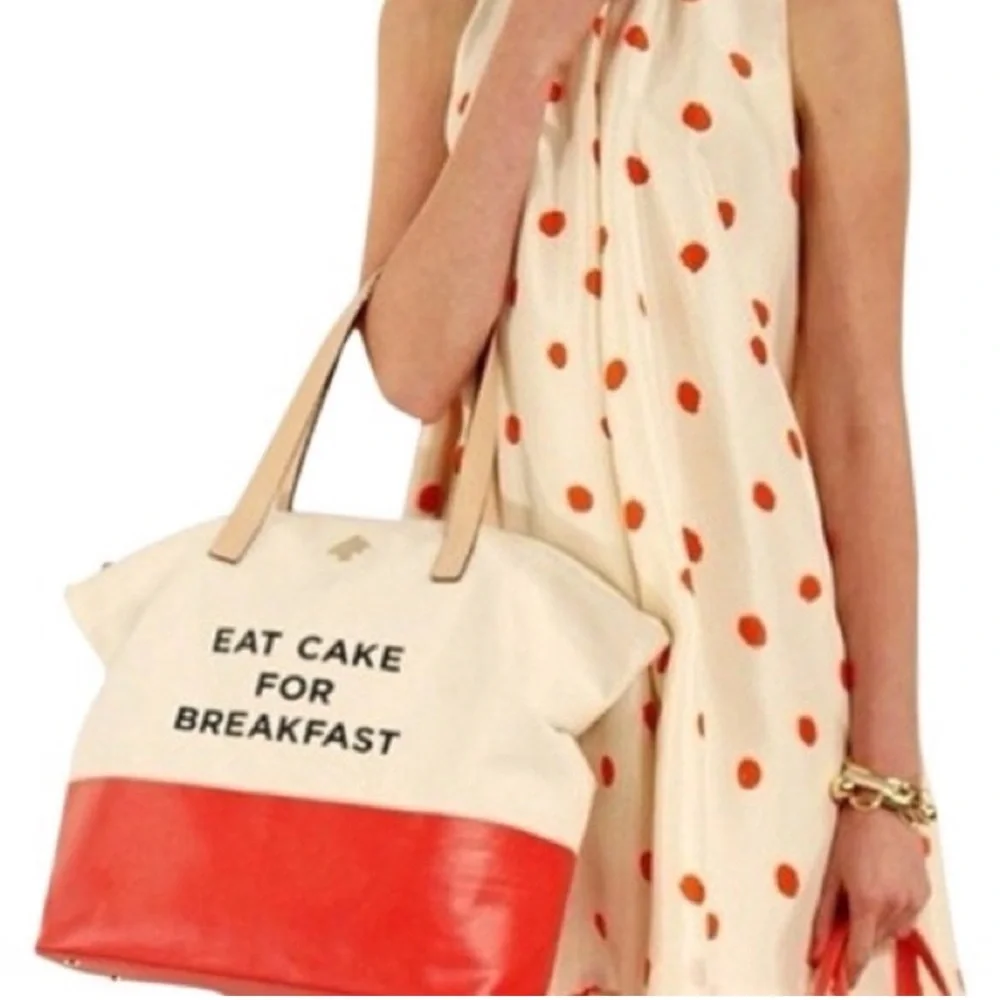 Kate Spade Call to Action Eat Cake for Breakfast tote bag